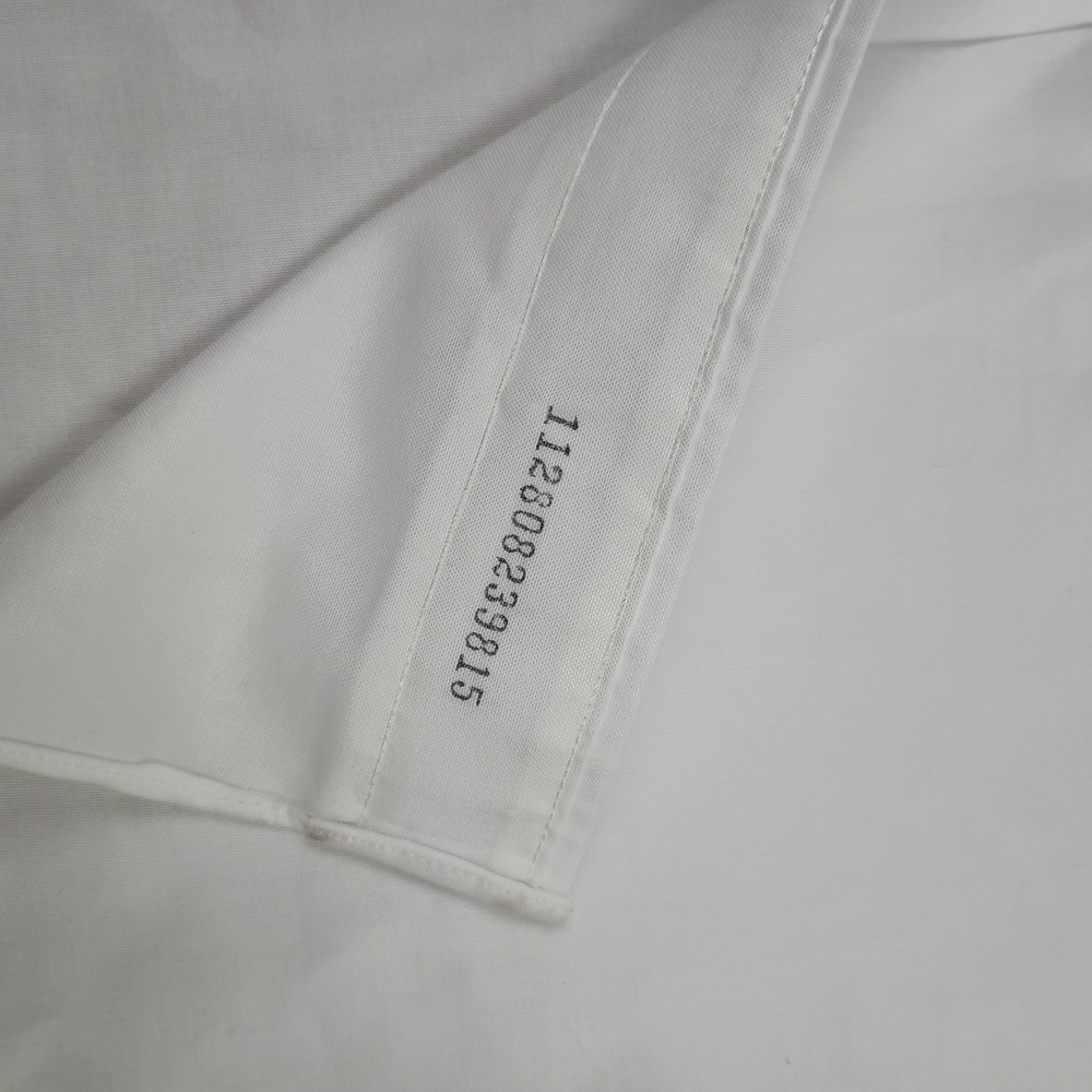 Paul Fredrick Mens White Non-Iron Stretch Dress Shirt 18.5 x 36 Formal Shirt - Picture 5 of 13